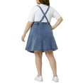 thumbnail image 4 of DARING DIVA Plus Side Adjustable Strap Denim Overall A Line Denim Dress 1X Gray Blue, 4 of 6