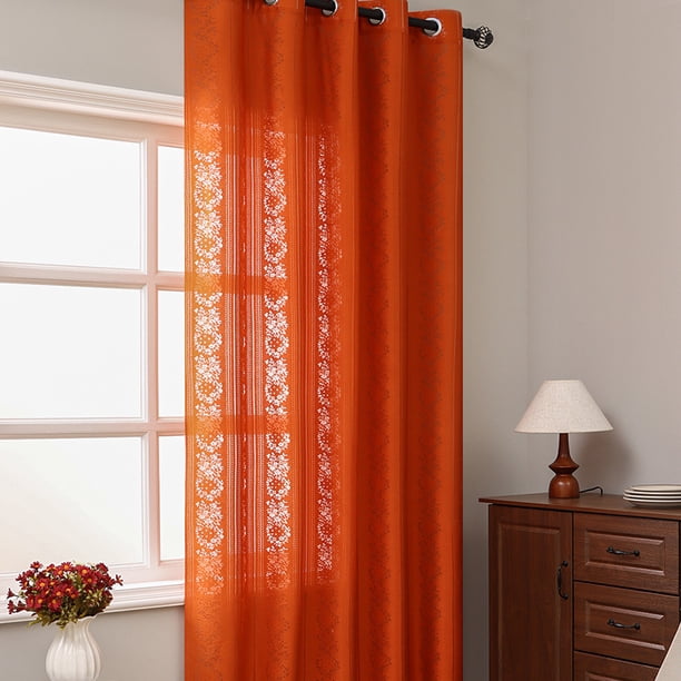 Nvzi Cortinas para sala de estar - Naranja, 260*140cm 1 pieza, con ojales perforados, cortinas largas, cortinas opacas de algodón y poliéster, colección de cenefas con aislamiento térmico.
