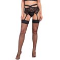 thumbnail image 3 of POGLIP Women's Black Lace Cage Garter Belt, 3 of 6