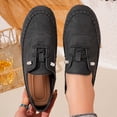 thumbnail image 2 of Women’s Leather Oxford Shoes Trendy Casual Loafers with Arch Support – Lightweight Non-Slip Casual Work Shoes Black 8.5(41), 2 of 9