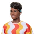 thumbnail image 3 of Barbie Fashionistas Ken Doll #220 with Behind-The-Ear Hearing Aids & Broad Body Wearing a Removable Orange Patterned Shirt, Shorts & Jelly Sandals, 3 of 5