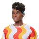 thumbnail image 3 of Barbie Fashionistas Ken Doll #220 with Behind-The-Ear Hearing Aids & Broad Body Wearing a Removable Orange Patterned Shirt, Shorts & Jelly Sandals, 3 of 5