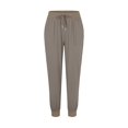 thumbnail image 3 of Women's Elastic Drawstring Waist Loose Wide Leg Solid Pants With Pockets, 3 of 4
