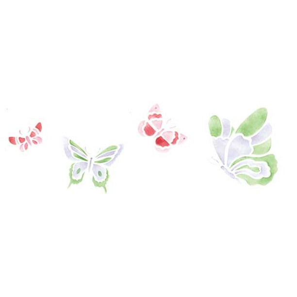 Download Butterflies Wall Stencil Sku 413 By Designer Stencils Walmart Com Walmart Com