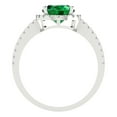 thumbnail image 4 of Halo Engagement Ring for Women - 2.27ct Simulated Emerald in 18K White Gold Promise Ring, 4 of 6