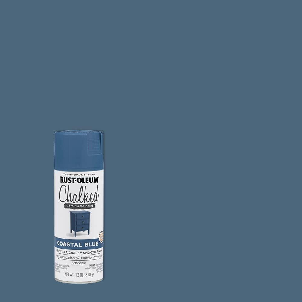 Rust-Oleum 302598 Series Chalked Ultra Matte Spray Paint, 12 Ounce Pack of 1, Coastal Blue