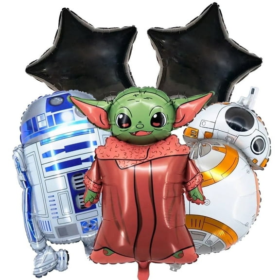 5pcs Wars Star Balloons Supplier Star Baby Yod Balloons R2 Balloons BB Balloons for Kids Birthday
