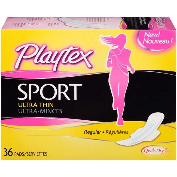 Playtex Sport Ultra Thin Pads With Wings Regular Absorbency 36 Count