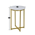 thumbnail image 4 of Hassch Small Side Table, 15.7" Round End Table, Nightstand with Faux Marble Top and Metal Frame for Bedroom, Living Room, Easy Assembly, White & Gold, 4 of 6