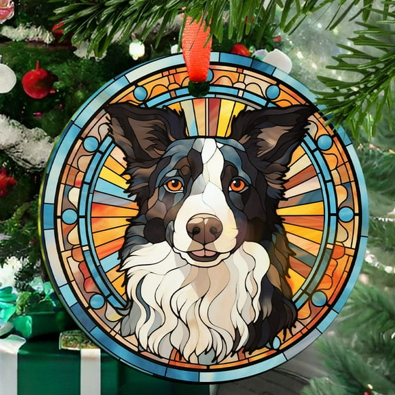 Border Collie: Ornament Style Wall or Window Hanging, 2025, Holiday Decoration, Seasonal Keepsake Gift, Unique Collectible, Window Hanging, Home Decor 2025, Seasonal Holiday