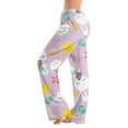 thumbnail image 2 of SAATLERI Easter Pajamas Pants for Women Bunny Print Wide Leg Lounge Pants Women Pj Pants Casual Comfy Sleepwear Bottom Pants, 2 of 5