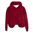 thumbnail image 4 of IMENGL Chandail à Capuchon Décontracté en Peluche Couleur Unie, Rouge 2TG, Taille M-2TG, 4 of 4