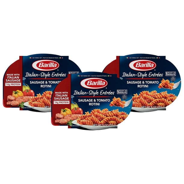 3 Pack Barilla Italian Style Entrees Sausage Tomato Rotini 9oz Walmart Com Walmart Com