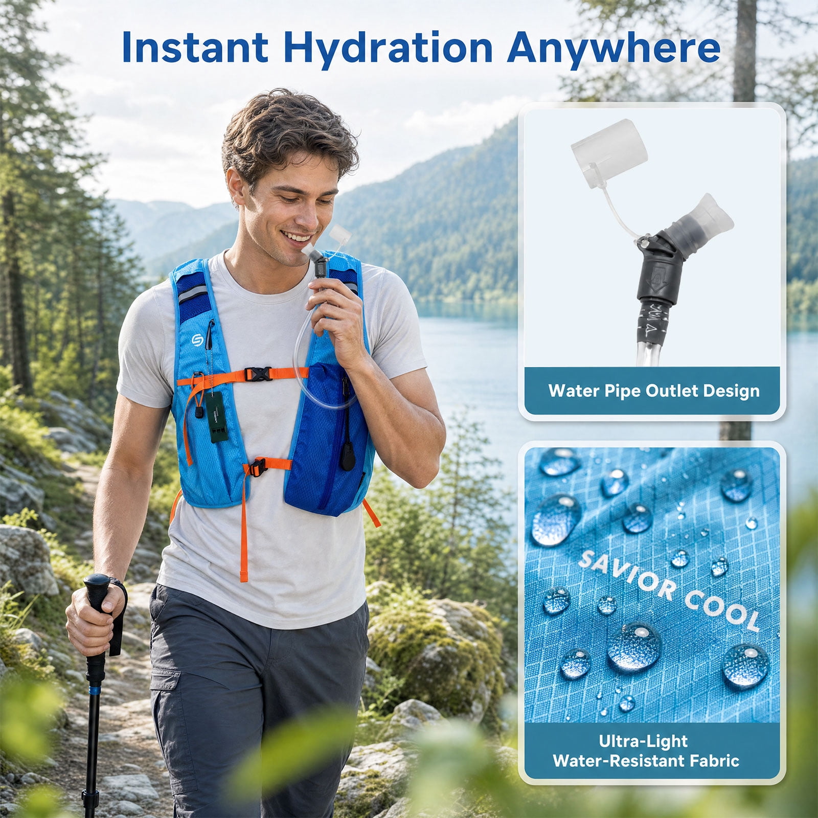 Cooling Hydration Vest with 2L BPA-Free Water Bladder, Running Vest with 3 Removable Cooling Packs, Lightweight Outdoor Hydration Pack for Hot Weather, Hiking, Cycling, Training