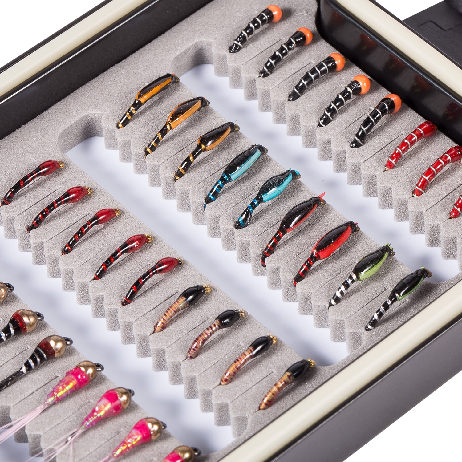 Bassdash Fly Fishing Lures Kit with Box Nymph Beadhead Wet Fishing Dry Flies for Trout Bass Salmon