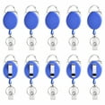 thumbnail image 1 of Muka 10Pcs Carabiner Badge Holder Reels With Back Splint and Key Ring-SolidBlue, 1 of 8
