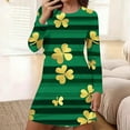 thumbnail image 2 of biudgviw St Patricks Day Sleep Shirts for Women Print Long Sleeve Nightgowns Casual Crewneck Short Pajama Dress Festival Outfits, 2 of 5