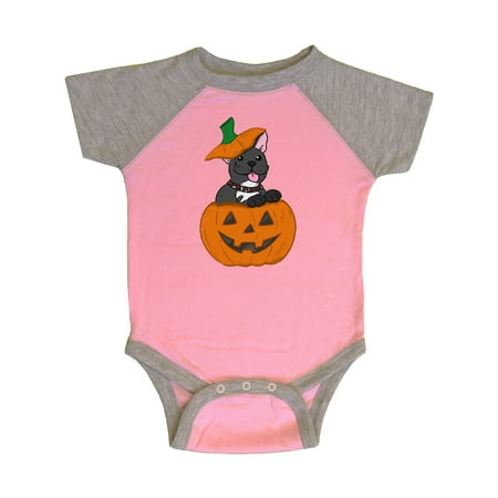 

Inktastic Halloween Frenchie Pumpkin Puppies Gift Baby Boy or Baby Girl Bodysuit
