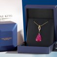 thumbnail image 5 of 925 Silver and 10K Yellow Gold Red Created Ruby and Black Onyx and Lab Grown Diamond Pendant Necklace for Women | 13.34 Cttw | Gemstone July Birthstone | Pear Shape 18X13MM | With 18 inch Chain, 5 of 6