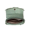 thumbnail image 5 of Bolso bandolera con volantes para mujer de MABULA, bolso de lona fruncido de color verde caramelo, bolso de hombro bajo el brazo, bolso elegante con solapa, 5 of 5