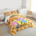 thumbnail image 3 of Homewish Kawaii Watercolor Mushroom Queen Comforter Set,Cute Rainbow Flower Bedding Sets,Minimlaist Geometric Grid Bedding Comforter Set For Girl,Breathable Home Decor Reversible,3pcs, 3 of 8