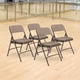 thumbnail image 4 of (Pack of 4) NPS® 2200 Series Fabric Upholstered Double Hinge Premium Folding Chair, Russet Walnut, 4 of 8