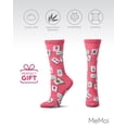 thumbnail image 6 of MeMoi Mahjong Bamboo Blend Crew Socks - Womens - Female, 9-11, Fuchsia, 6 of 7
