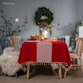 thumbnail image 1 of Gerring Christmas Table Cloth Red Festival Wedding Dining Table Cover Art Jacquard Party Decoration Rectangular Tablecloths, 1 of 6