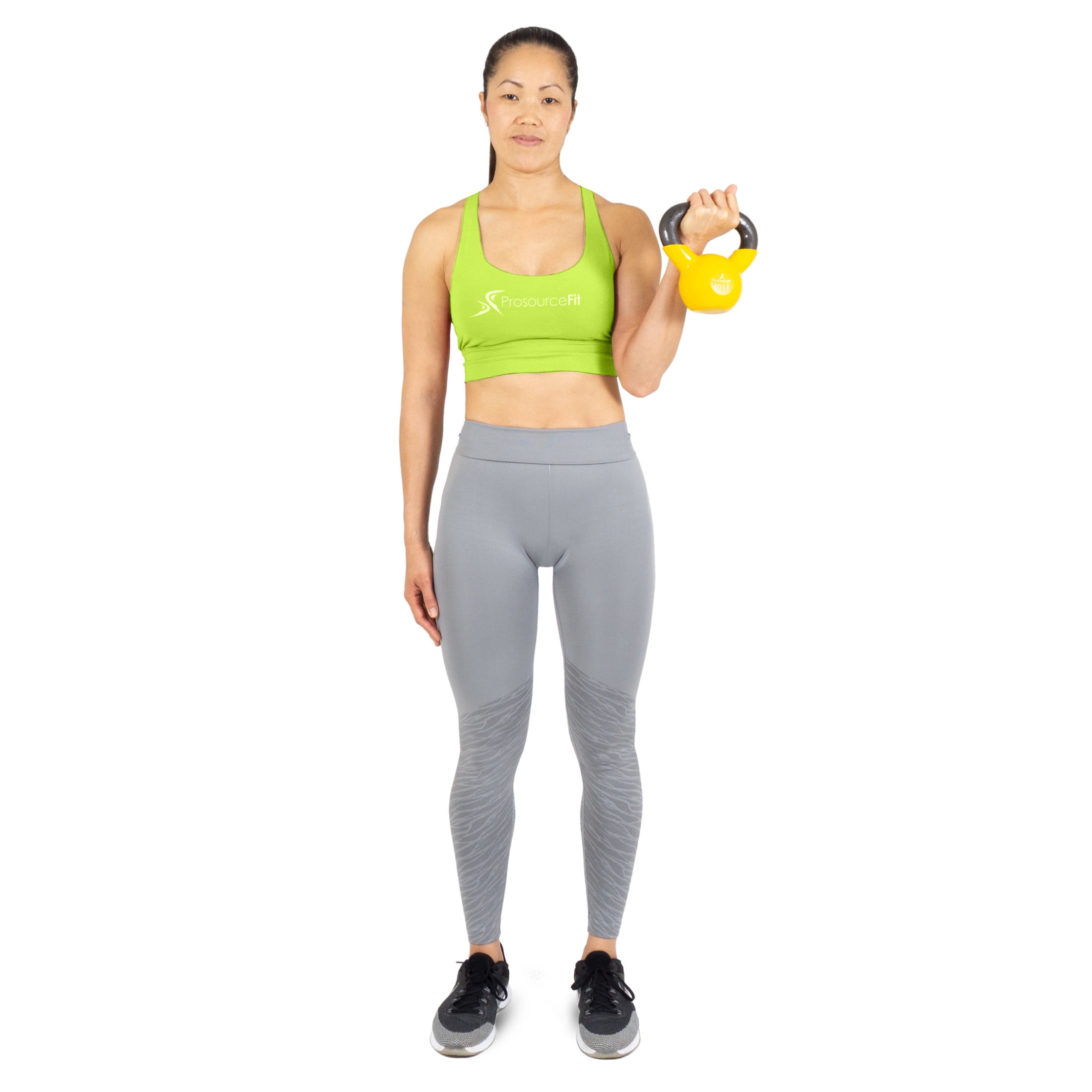 ProsourceFit Vinyl Coated Cast Iron Kettlebells Color Coded 5 - 45 lb