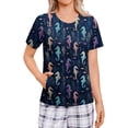 thumbnail image 4 of Post Surgery Shirts for Women Short Sleeve Funny Print Tear Away Tops with Drain Pockets Postoperative Care Tops Shoulder Surgery Shirts for Women Adaptive Clothing, 4 of 7