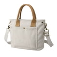 thumbnail image 2 of ibiyuan Canvas Tote Bag For Women Women Retro Solid Color Canvas Messenger Bag Fashion Casual One Shoulder Daily Travel Shopping Handbag, 2 of 8
