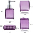 thumbnail image 4 of Bathroom Accessories Set 4 Pcs Purple Bathroom Set Bathroom Decor with Toothbrush Holder, Toothbrush Cup, Soap Dispenser, Soap Dish (Purple), 4 of 7