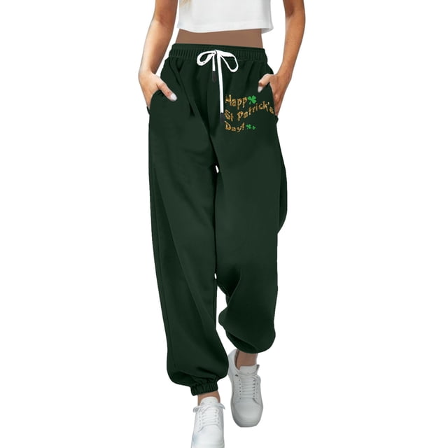 Womans Pants Solid Color Large Folding Bottom Pants Elastic Bottom Sports Pants Workout Pants for Women Gold M