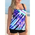 thumbnail image 2 of Langwyqu Sleeveless Tie Dye Printing Plus Size Women 2 Piece Swimsuit Tankinis, 2 of 4