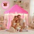 thumbnail image 4 of PigPigPen Princess Castle Play Tent for Girls Large Hexagon Playhouse with Star Lights Kids Play Tents for Children Indoor Games (Pink), 4 of 8