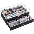 thumbnail image 1 of Organizador de gafas de sol ProCase, 12 ranuras, acrílico, parte superior transparente, negro, 1 of 6
