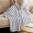 thumbnail image 4 of Throw Blanket for Couch Blue Stripe Soft Fleece Flannel Blankets Cozy Lightweight Blanket for Home Sofa Living Room Vertical Striped Bed Throws 30" x 40", 4 of 9