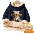 thumbnail image 5 of Little Girls Hoodies with Print Designs Long Sleeved Sweatshirt Tops Size 7-8T , Blue, 5 of 5
