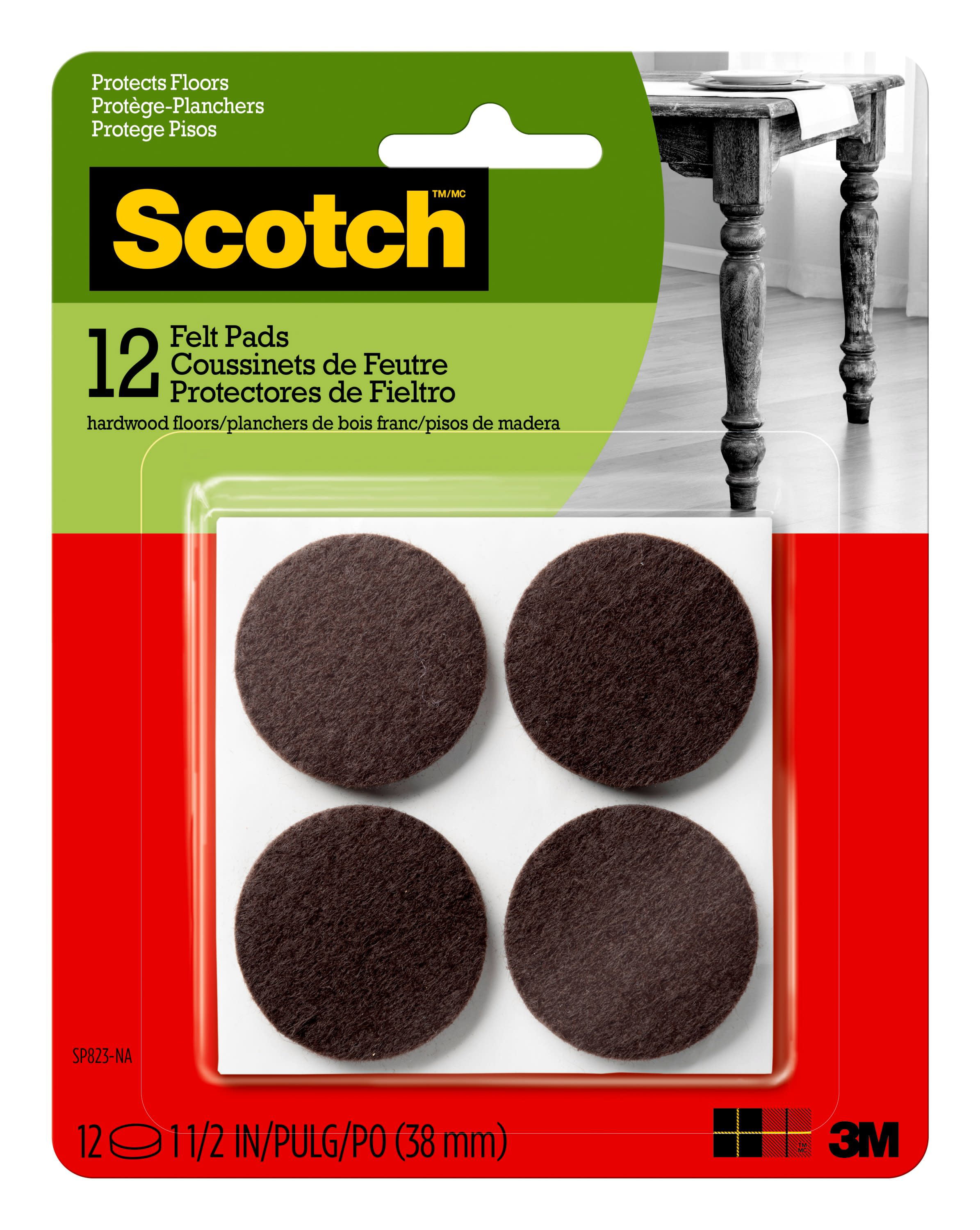 2 PACK 3M Scotch Self-Stick Felt Pads Assorted Green~New 48 PIECES 1/2" 