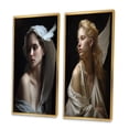 thumbnail image 3 of Designart "Célébration d'Ange de la Renaissance de l'Innocence IV" Femme à la Mode Ensemble d'Art Mural Encadré de 2 - Ensemble d'Art Mural Encadré Blanc Charmant de 2, 3 of 6