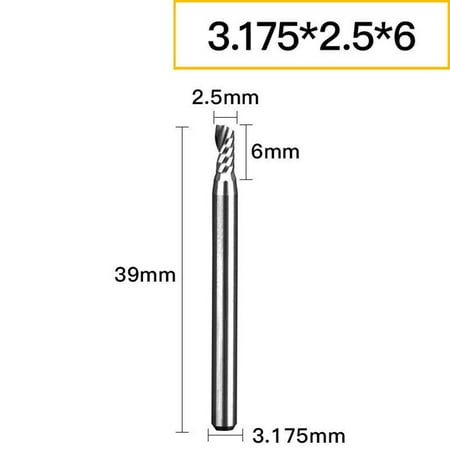 

Shank diameter 3.175mm single edge spiral milling cutter CNC engraving end mill