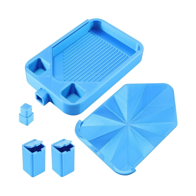 HILABEE Diamond Art Tray Organizer Accessory Scratch Resistant Versatile Art Craft Supply Bead Sorting Tray for Workshop Cross Stitch blue