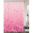 thumbnail image 2 of Happy Camper Shower Curtain, Valentines Theme Shower Curtain Red Pink Heart Shower Curtain for Travel Trailer Camping Theme Motor RV Bathroom Stall Shower Curtain Set, Hooks Include 47x64 inch, 2 of 5