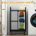 thumbnail image 2 of STRELECT Laundry Sorter 2 Section, 2 Bag Laundry Hamper, Rolling Laundry Cart, Laundry Basket with Heavy Duty Lockable Wheels and Removable Bag for Clothes Storage, 2 of 6