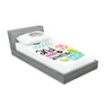 thumbnail image 2 of Ambesonne Saying Fitted Sheet & Pillow Sham Set, Adventure Theme Marine Print, Twin, Multicolor, 2 of 2