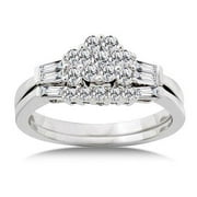 7/8 Carat Diamond 14kt White Gold Bridal Set