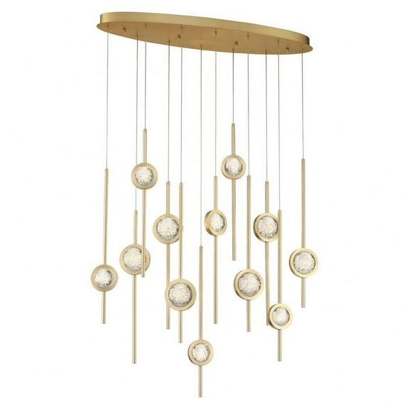 Modern Twelve Light Chandelier-Brass Anodized Aluminum Finish Bailey Street Home 79-Bel-4534008