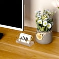 thumbnail image 3 of Metal Business Card Stand Holder Gold with Clear Acrylic Base for Office Desk, Wired Line Sleek Small Business Name Card Calling Card Display Stand, 3 of 6