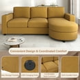 thumbnail image 6 of Harper & Bright Designs L-Shaped Sectional Sofa Set with Curved Chaise and Lounger, 3-Seat Couch with USB Ports, Chenille Upholstered Sectional Sofa for Living Room, Yellow, 6 of 19