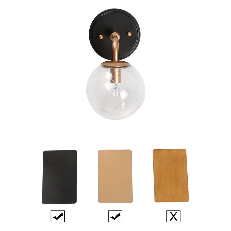 LNC Globe Wall Sconce,Modern Seeded Glass Wall Light,Black Gold Finish for Bedroom,Bathroom